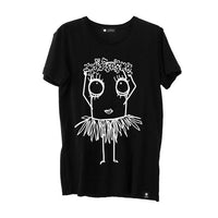 Quipster Character Hula on black unisex T-Shirt