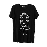 Quipster Character Princess on black unisex T-Shirt