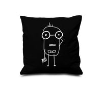 Quipster Character Nerd on black Pillow case