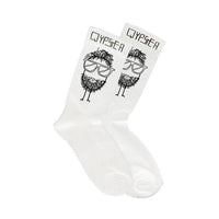 Quipster Character Beard on white unisex Socks
