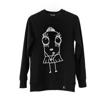 Quipster Character Princess on black unisex Sweatshirt