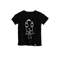Quipster Character Princess on black unisex Kids T-Shirt