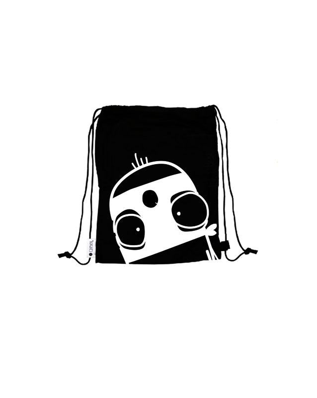 Quipster Character Q-Man on black unisex Backpack