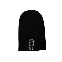 Quipster Character Nerd on black unisex Beanie