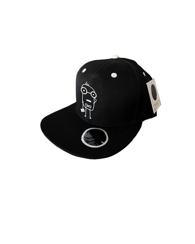 Quipster Character Nerd on black unisex Cap