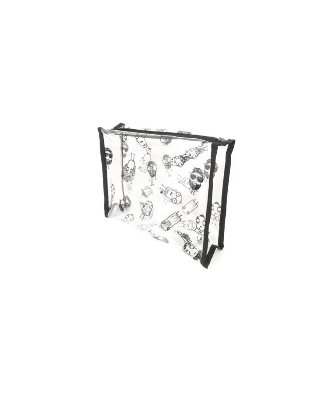 Quipster Quiptastic All Over Print on transparent vinyl cosmetic travel bag