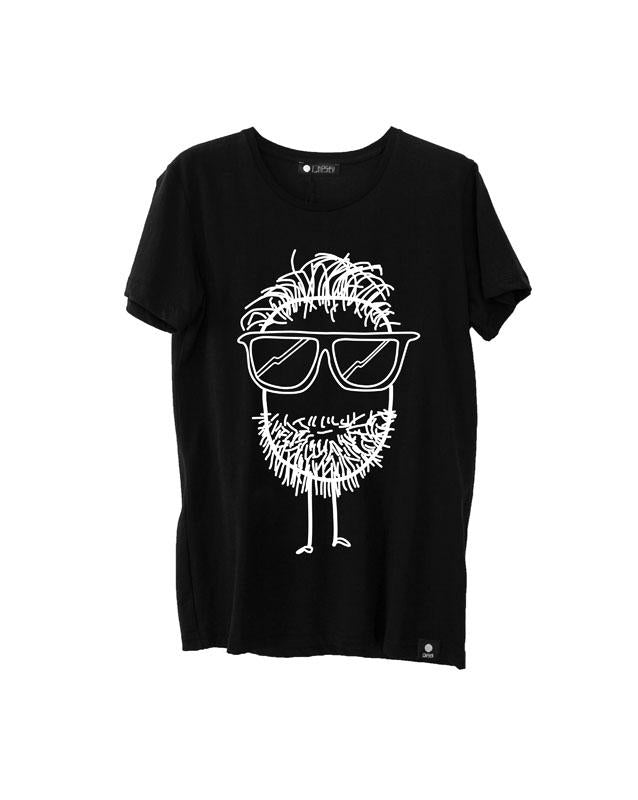 Quipster Character Beard on black unisex T-Shirt