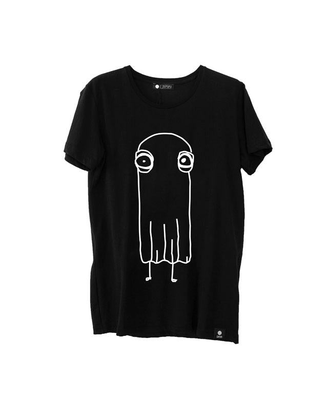 Quipster Character Ghost on black unisex T-Shirt