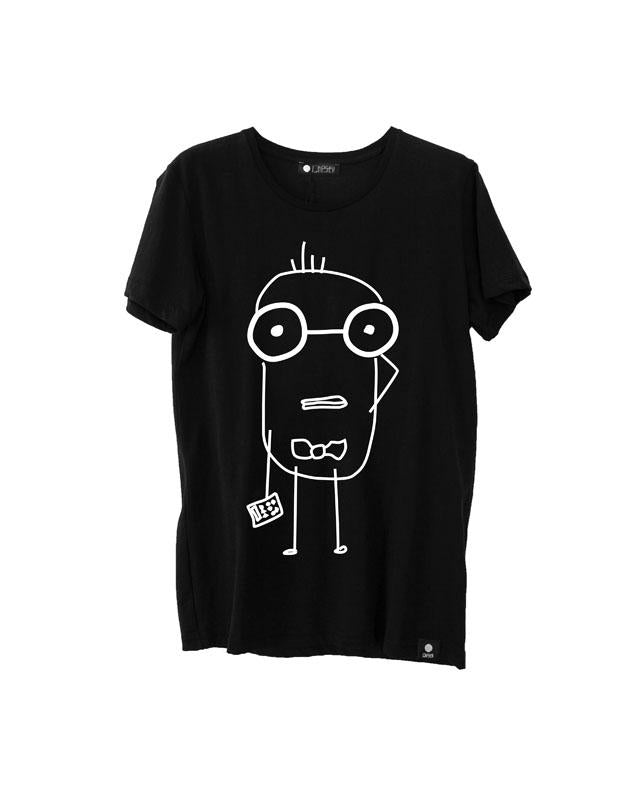Quipster Character Nerd on black unisex T-Shirt