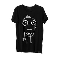 Quipster Character Nerd on black unisex T-Shirt