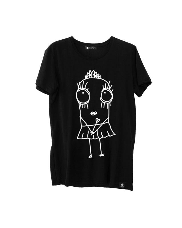 Quipster Character Princess on black unisex T-Shirt