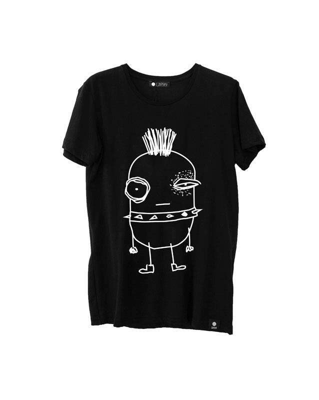 Quipster Character Punk on black unisex T-Shirt