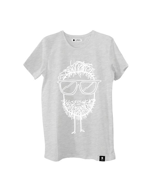 Quipster Character Beard on grey unisex T-Shirt