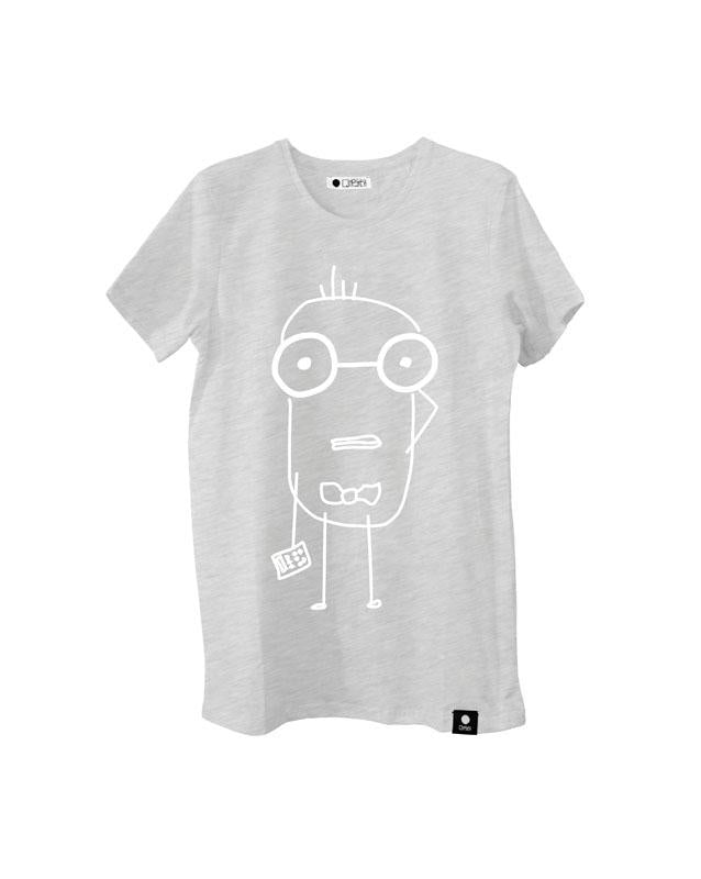Quipster Character Nerd on grey unisex T-Shirt