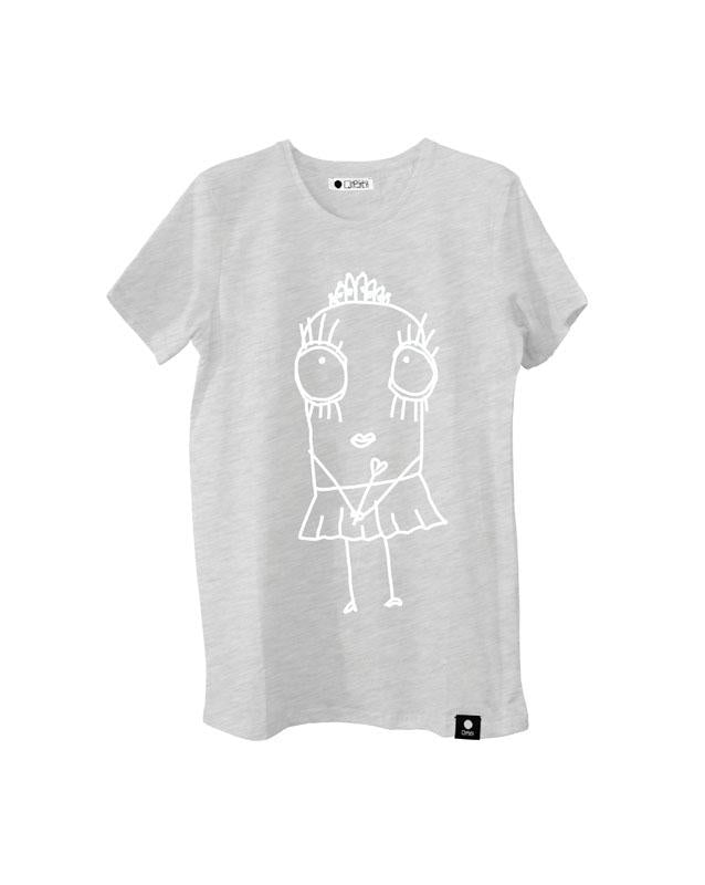 Quipster Character Princess on grey unisex T-Shirt
