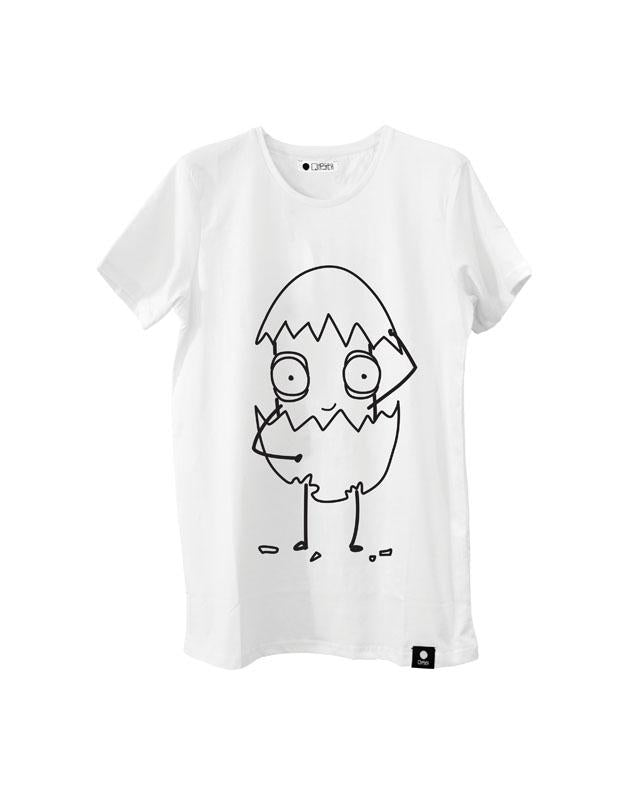 Quipster Character Eggshell on white unisex T-Shirt