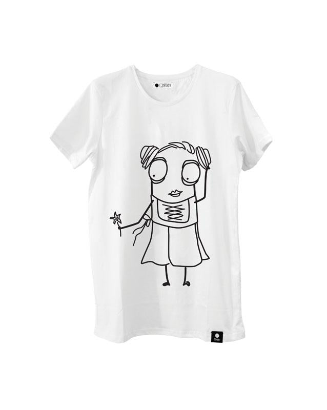 Quipster Character Helga on white unisex T-Shirt