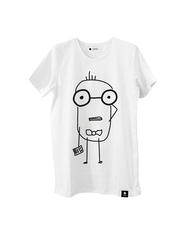 Quipster Character Nerd on white unisex T-Shirt