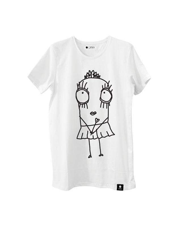 Quipster Character Princess on white unisex T-Shirt