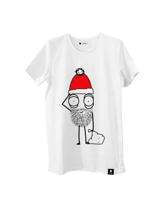 Quipster Christmas Character Santa Clause on white unisex T-Shirt