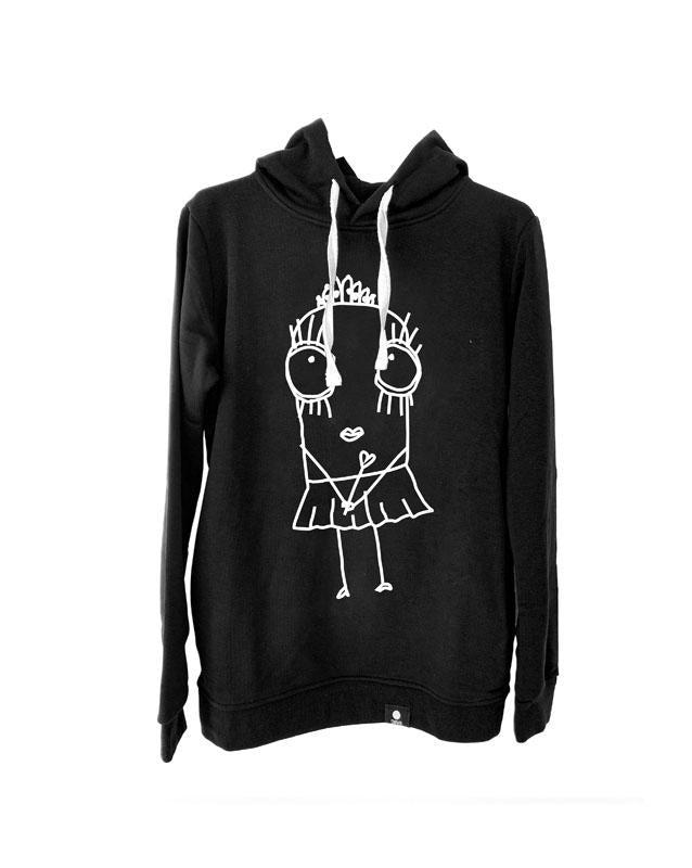 Quipster Character Princess on black unisex Hoodie
