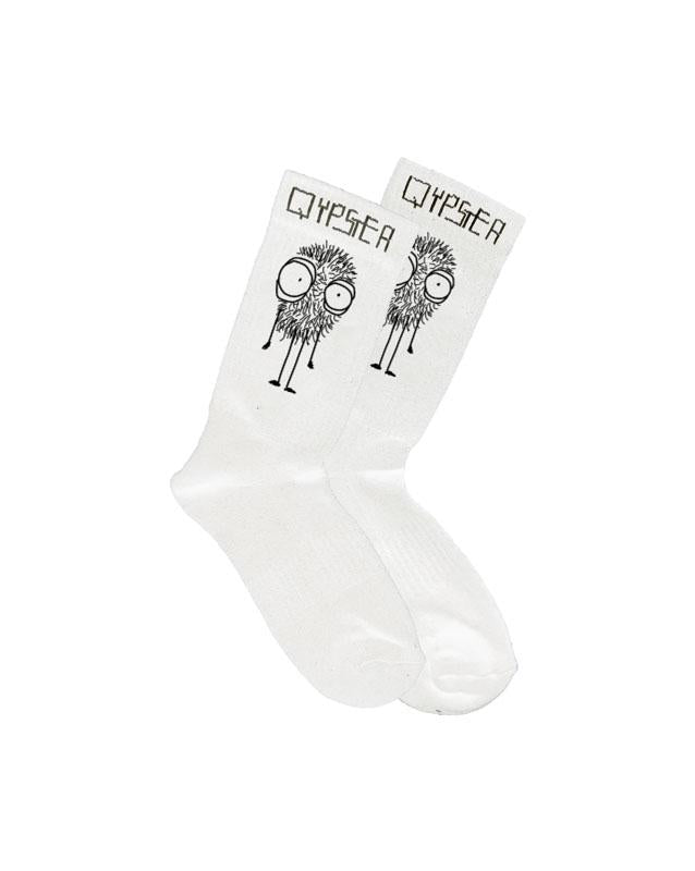 Quipster Character Fluffy on white unisex Socks