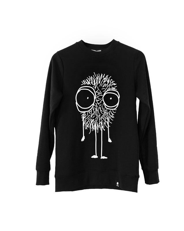 Quipster Character Fluffy on black unisex Sweatshirt