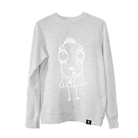 Quipster Character Princess on grey unisex Sweatshirt