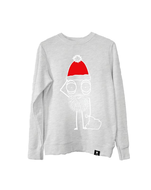 Quipster Christmas Character Santa Clause on grey unisex Sweatshirt