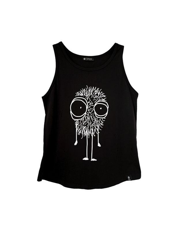 Quipster Character Fluffy on black unisex Tank Top