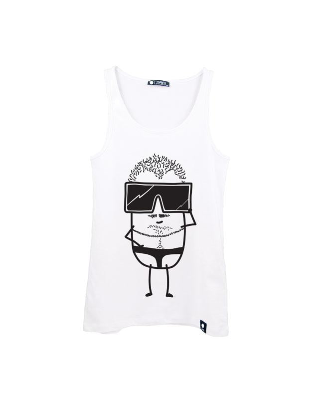Quipster Character Burty on white unisex Tank Top
