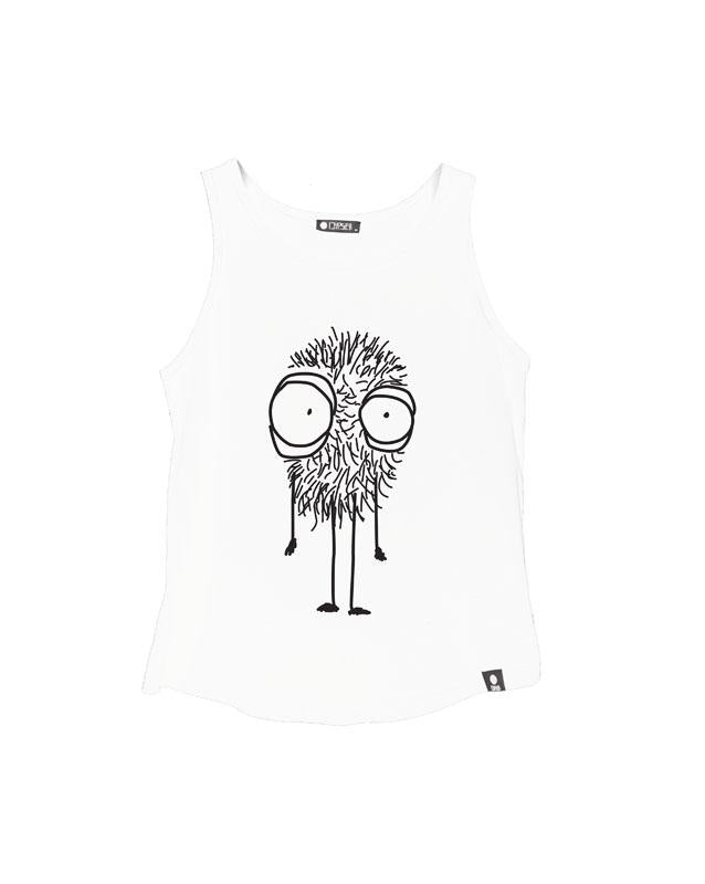 Quipster Character Fluffy on white unisex Tank Top