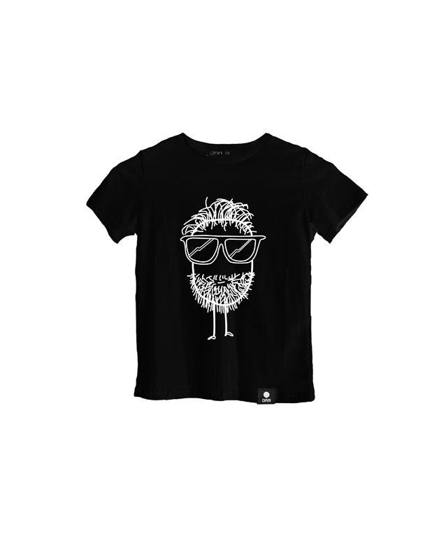 Quipster Character Beard on black unisex Kids T-Shirt