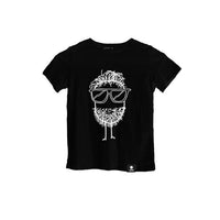 Quipster Character Beard on black unisex Kids T-Shirt