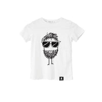 Quipster Character Beard on white unisex Kids T-Shirt