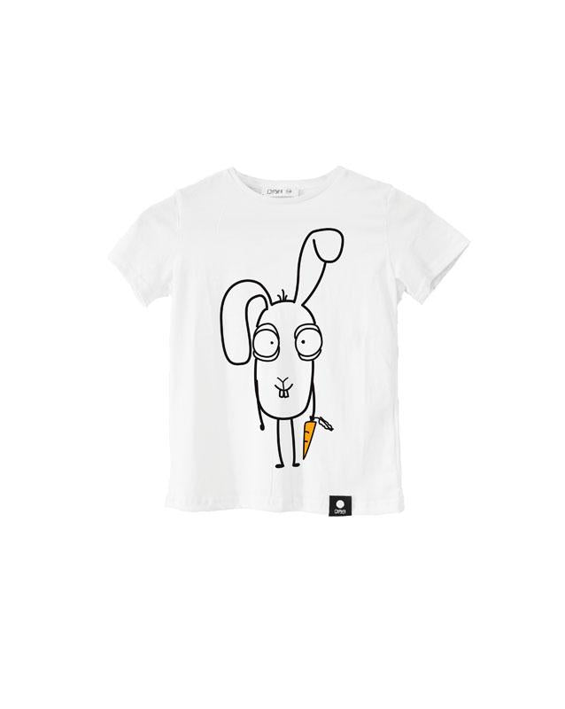 Quipster Character Bunny on white unisex Kids T-Shirt